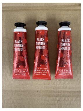Bath and Body Works Black Cherry Merlot Shea Butter Hand Cream 1 Fl Oz 3PACK